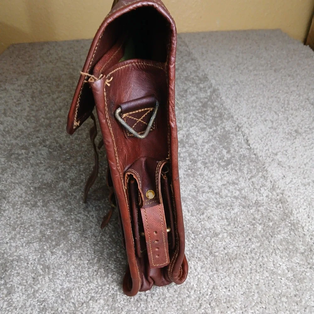 Cuero Brown Leather Messenger Bag Vintage Satchel Laptop Briefcase Work Bag